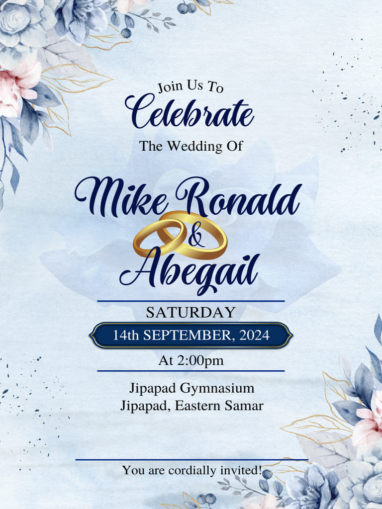 Mike Ronald & Abegail Bajado Wedding Invite | PDF | Cooking, Food & Wine