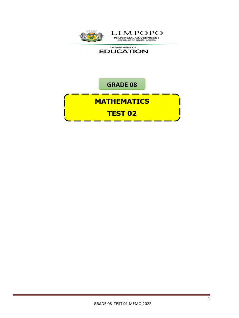 GR8 Maths Marking Guidelines | PDF