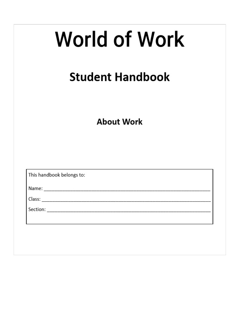 About Work - Student Handbook | PDF