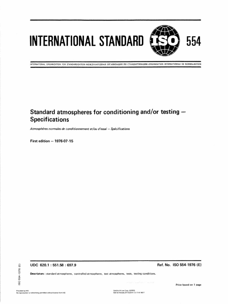 Iso 554 | PDF