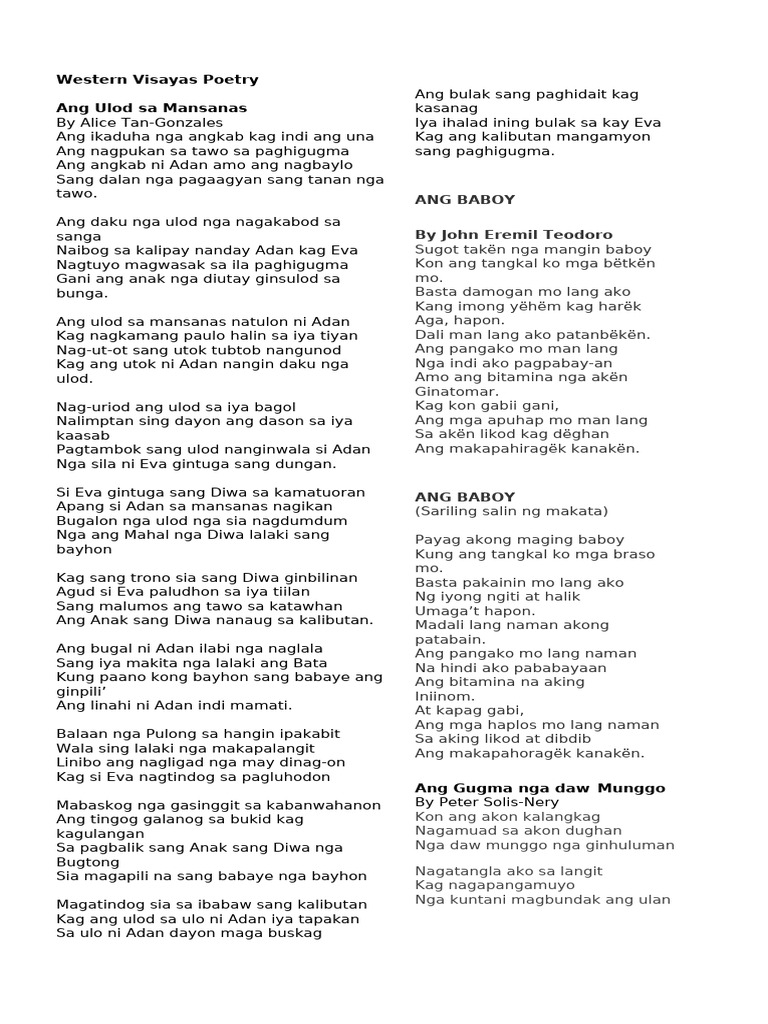 Western Visayas Poetry Anthology | PDF