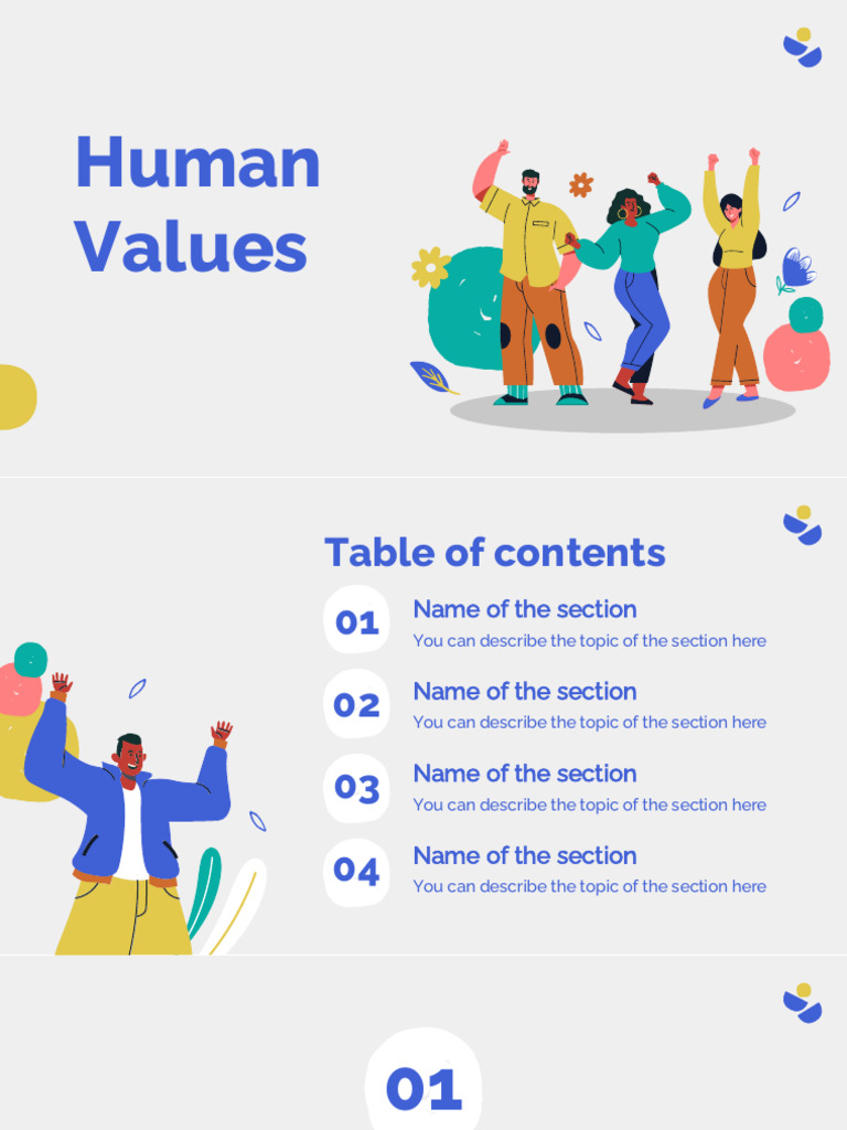 I Am Sharing 'Human Values by Slidesgo' With You | PDF