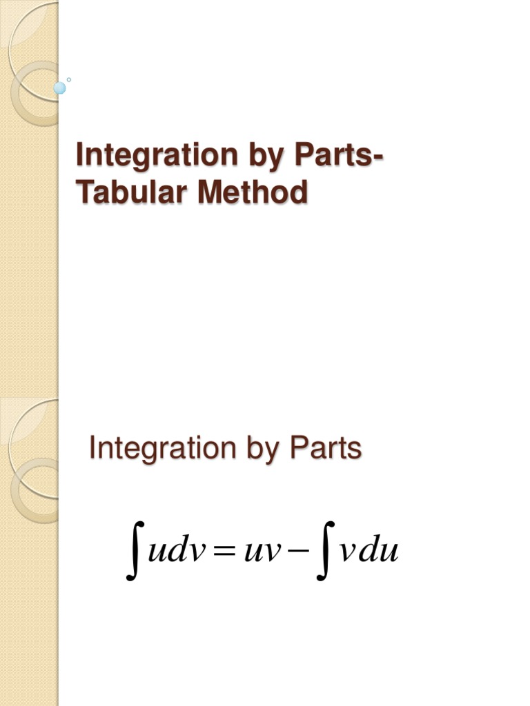 Integration by Parts-Tabular Method | PDF | Teaching Mathematics ...