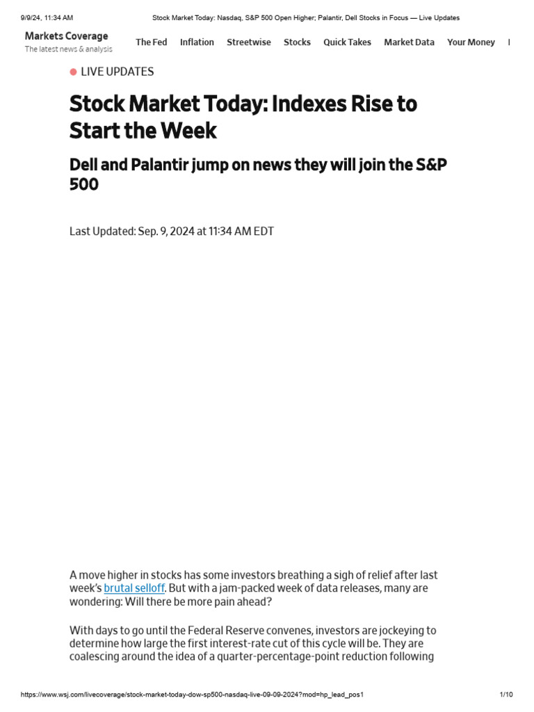 Stock Market Today - Nasdaq, S&P 500 Open Higher Palantir, Dell Stocks ...