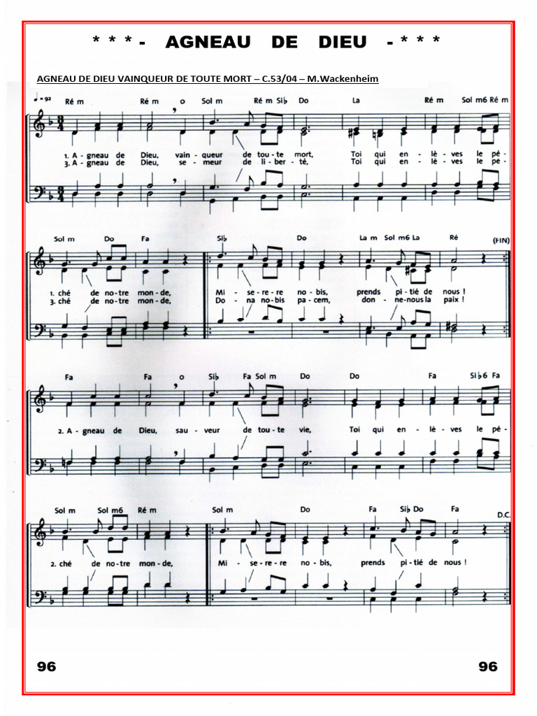 Agneau de Dieu Vainqueur de Toute Mort PDF