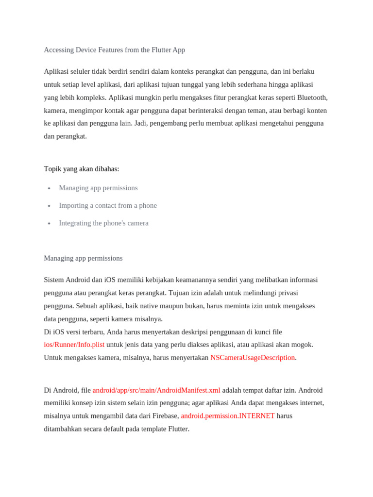 Materi Access Device Features | PDF