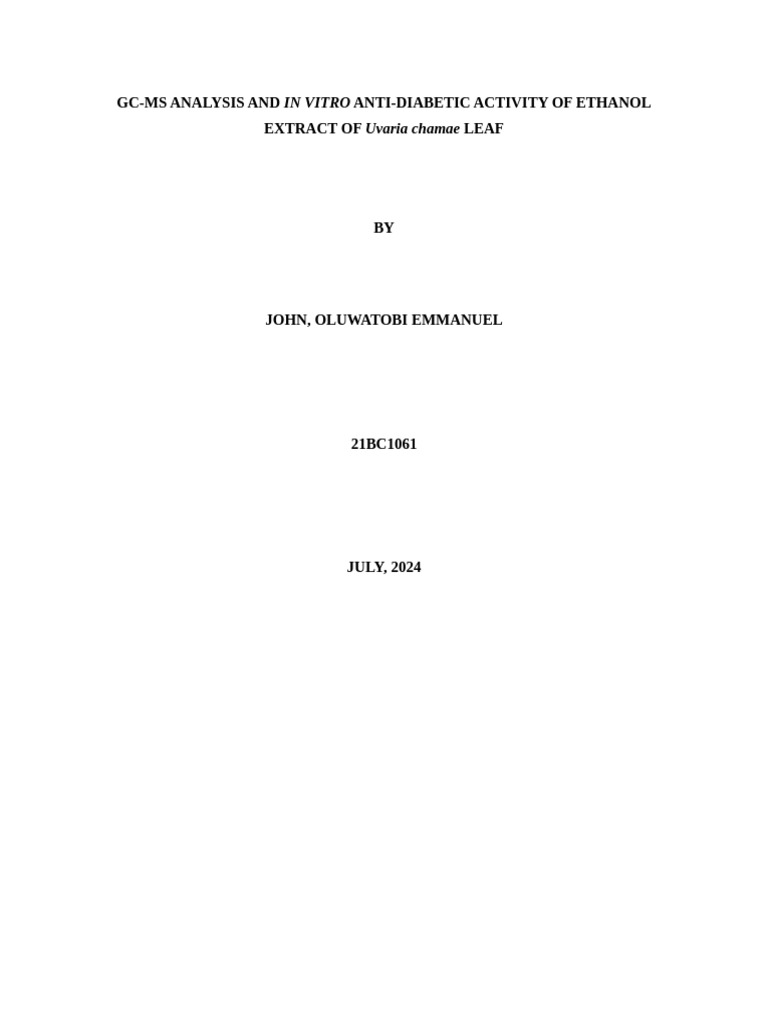 GC-MS Analysis For ETHANOL Extracts | PDF