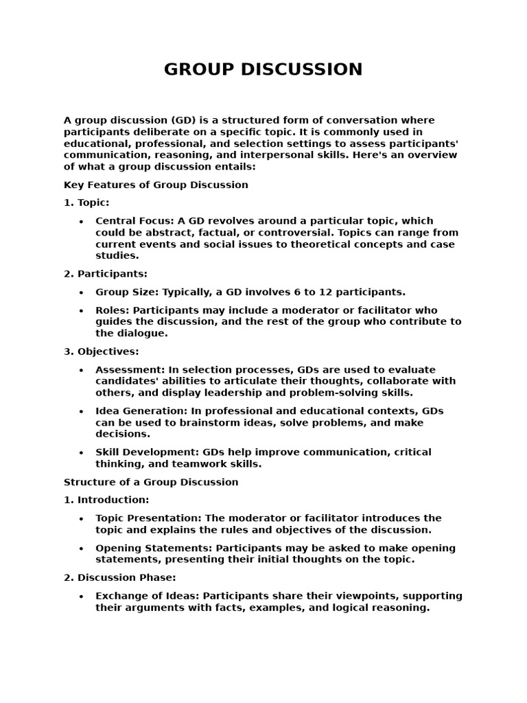 Group Discussion | PDF