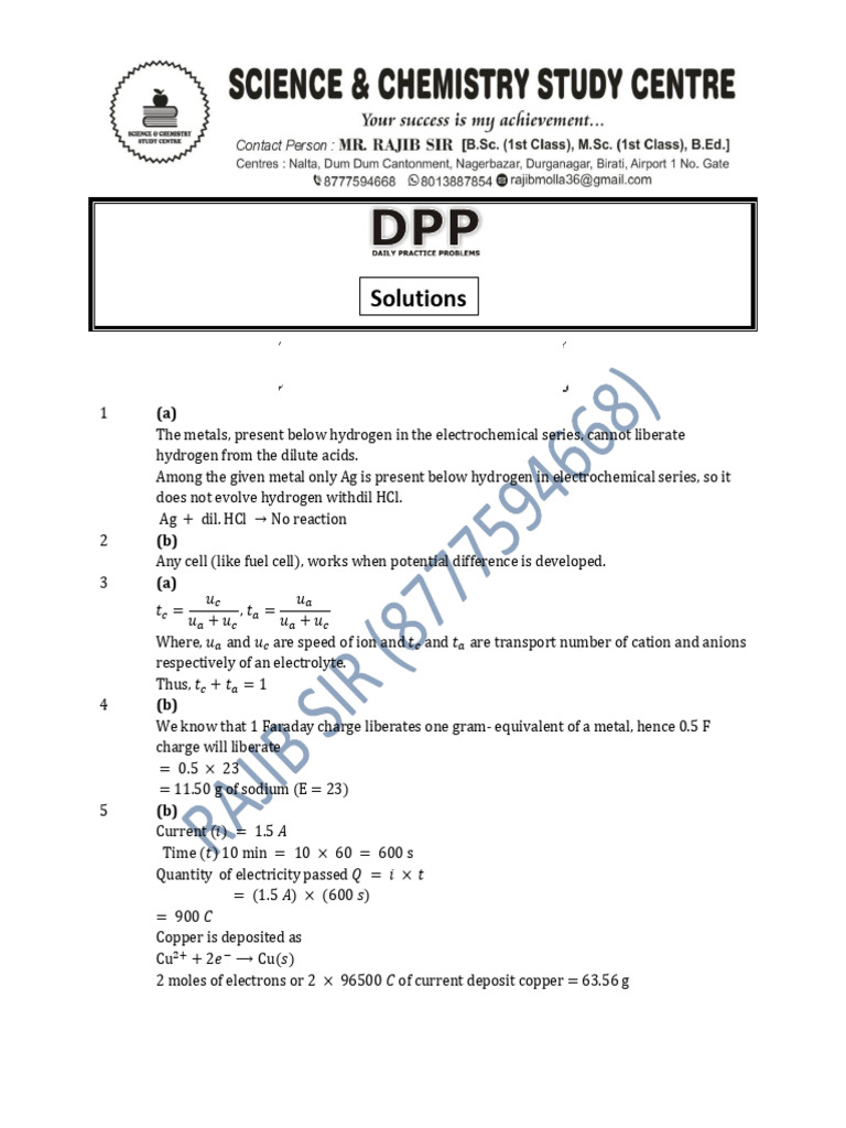 DPP 8 Solutions | PDF