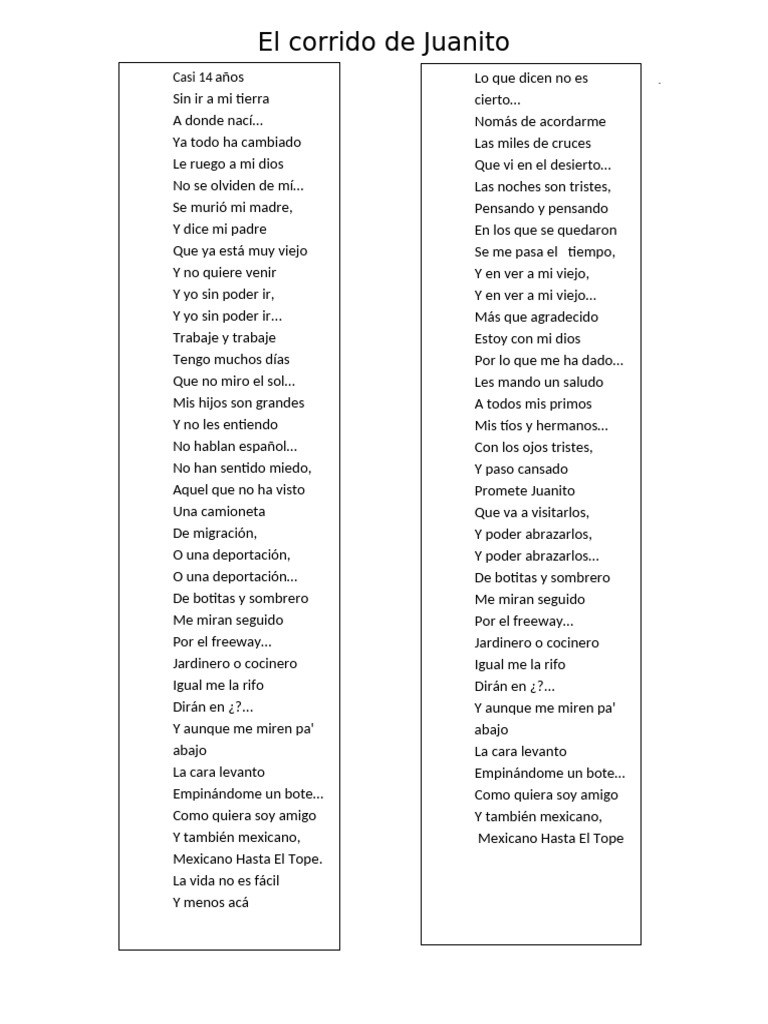 El Corrido de Juanito | PDF