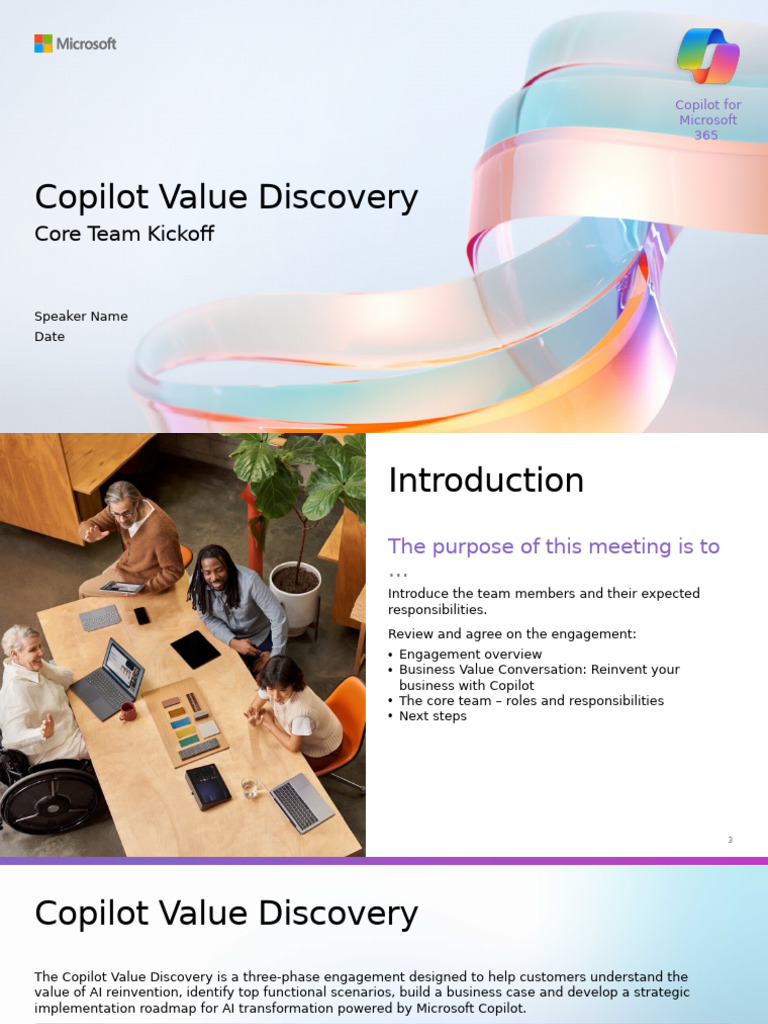 03 - Copilot Value Discovery - Core Team Kickoff V24.07 | PDF