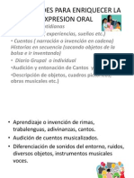 Actividades para Enriquecer La Expresion Oral