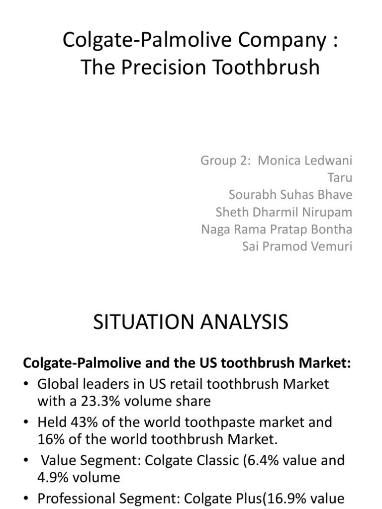 Group 2,ColgatePalmolive Company Toothbrush Competition