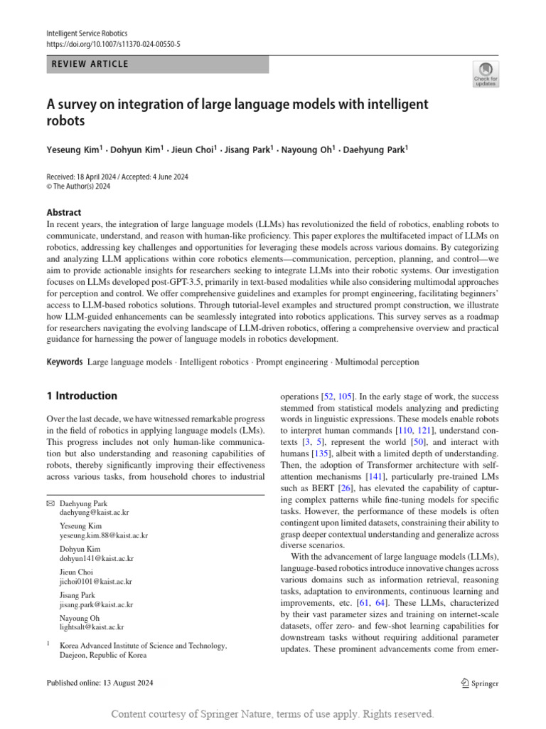A Survey On Integration of Large Language Models With Intelligent ...