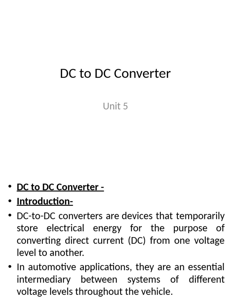 Module5 DC To DC Converter | PDF