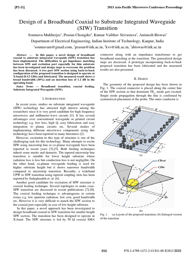 Coaxial to SIW Transition Design | PDF | Coaxial Cable | Science ...