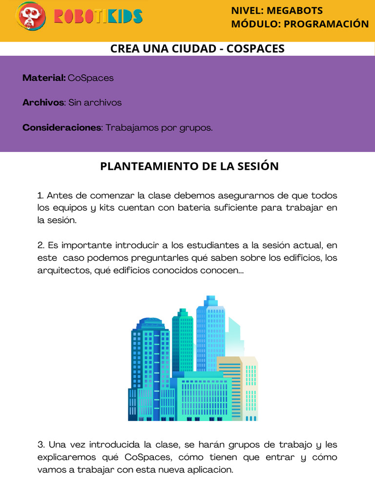 Crea Una Ciudad - Cospaces | PDF