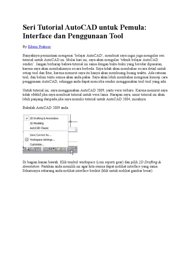 Tutorial AutoCAD 2009 untuk Pemula | PDF | Komputer