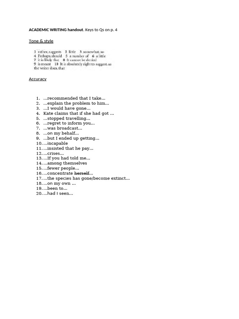 ACADEMIC WRITING Handout | PDF