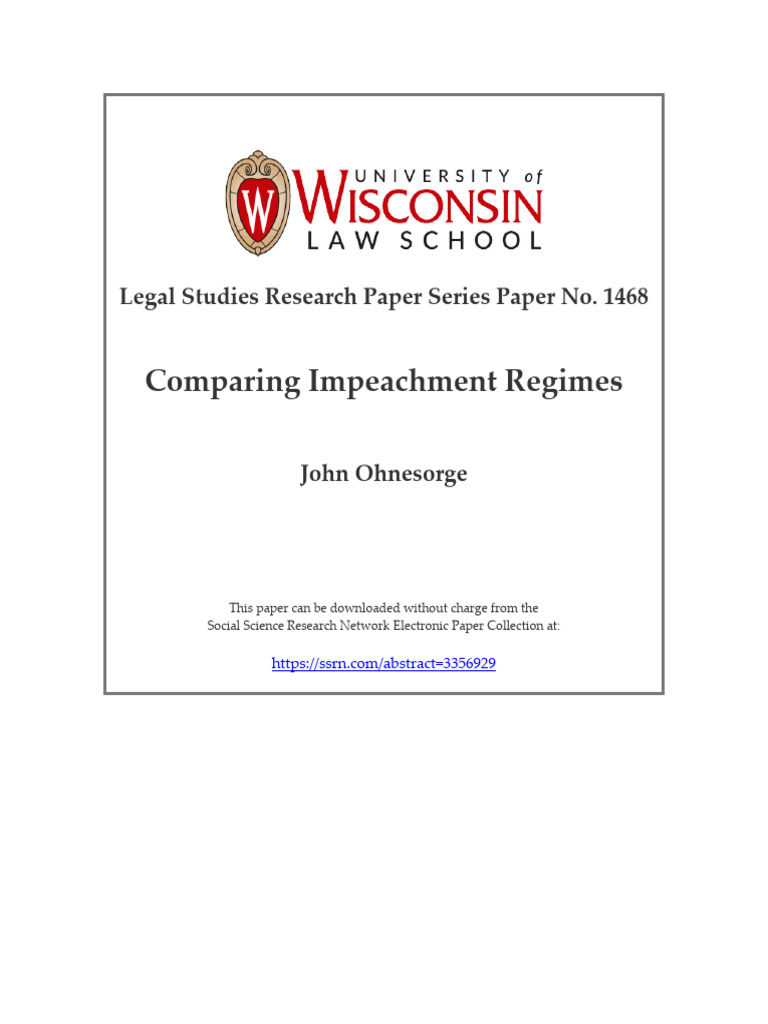 Comparing Impeachment Regimes | PDF