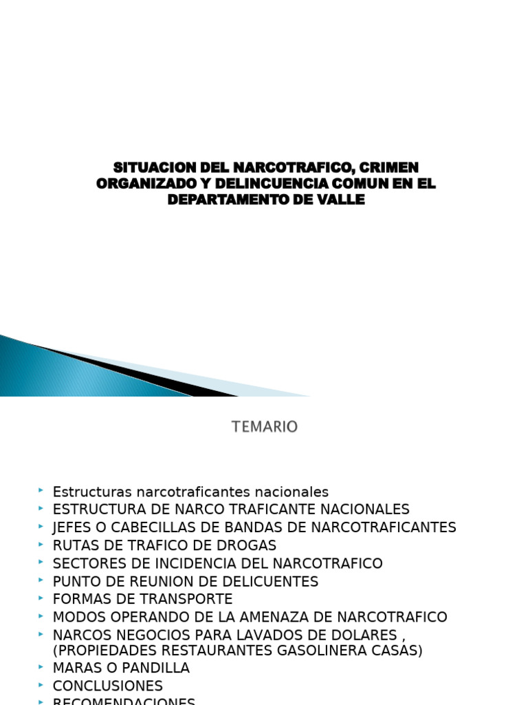 Situacion Del Narcotrafico, Crimen Organizado y Delincuencia Comun en ...