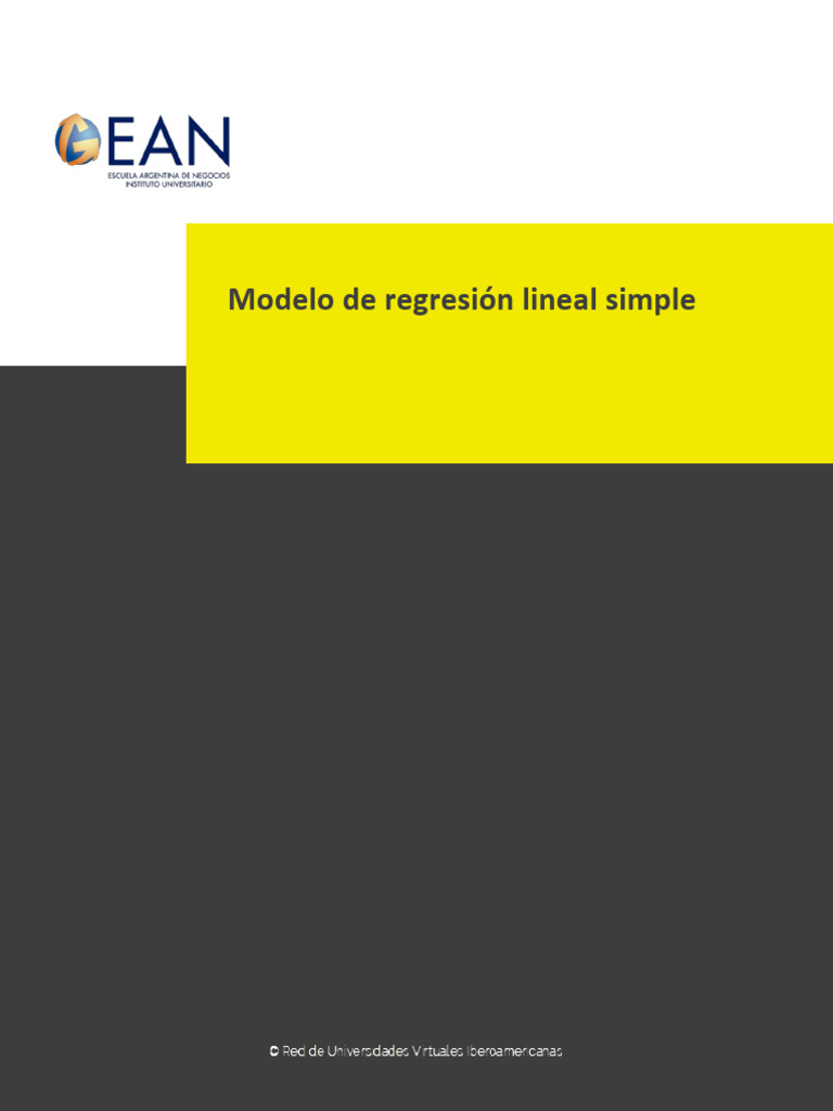 Modelo de regresi n lineal simple pdf