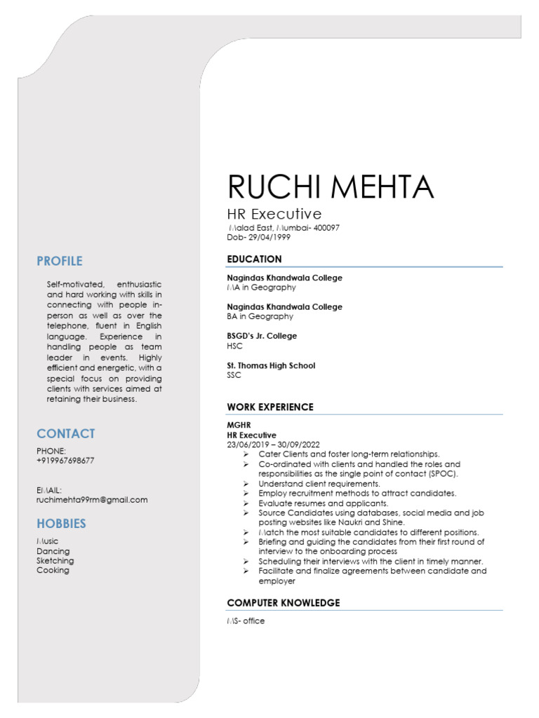 Ruchi Mehta: Experta en RRHH y Reclutamiento | PDF