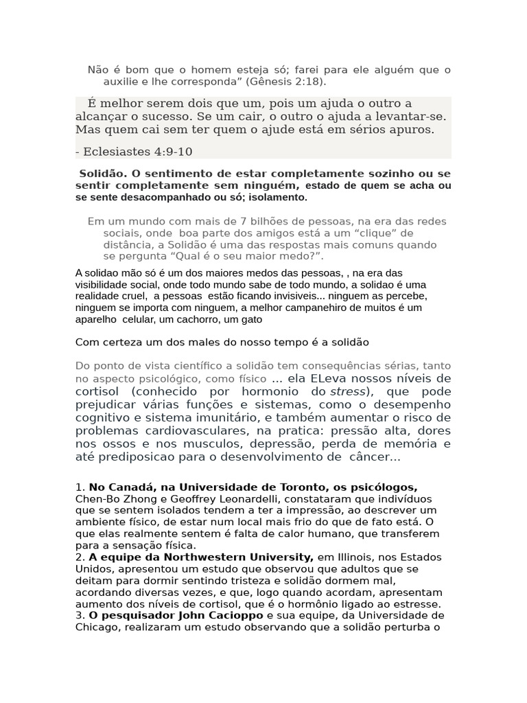 Não É Bom Que o Homem Esteja Só PDF