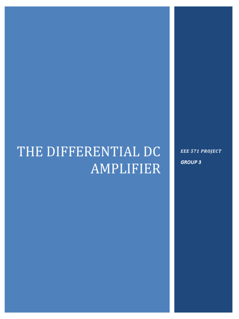 The Differential DC Amplifier | PDF