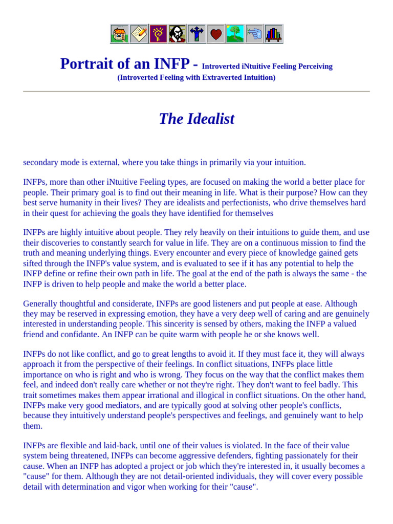 Portrait of An INFP - Idealist | PDF