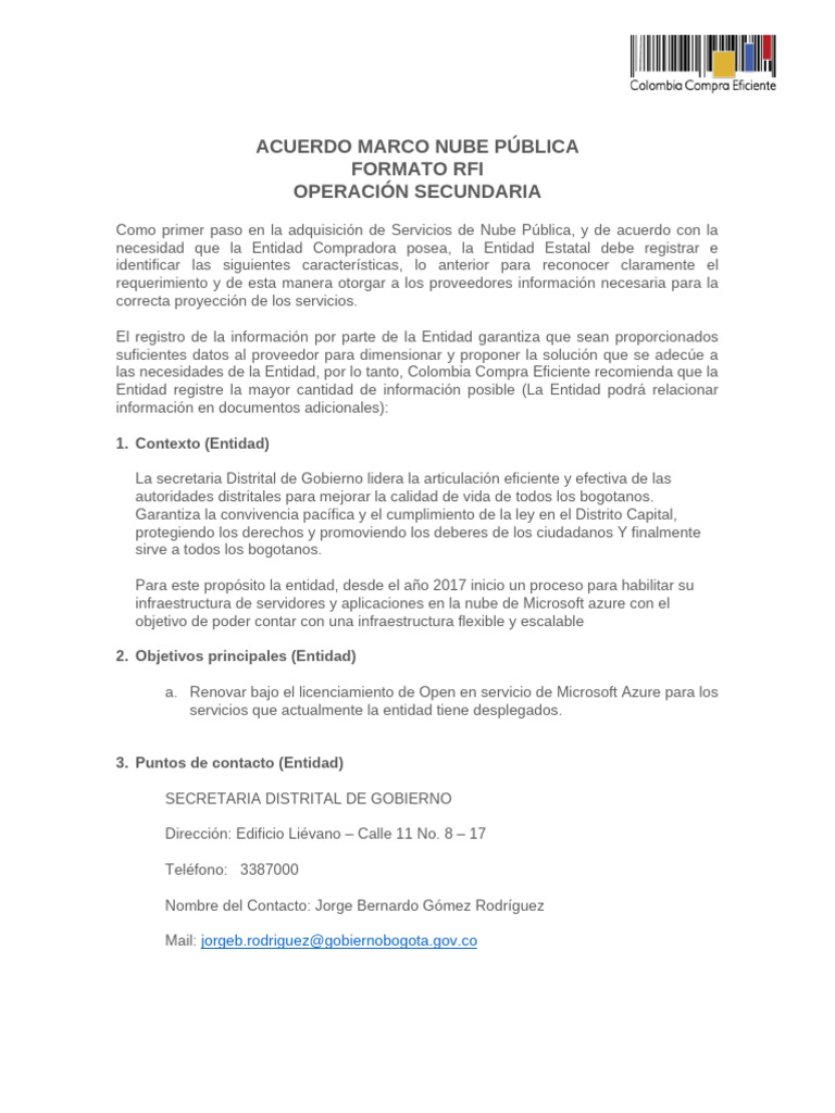 Formato Rfi - Azure | PDF