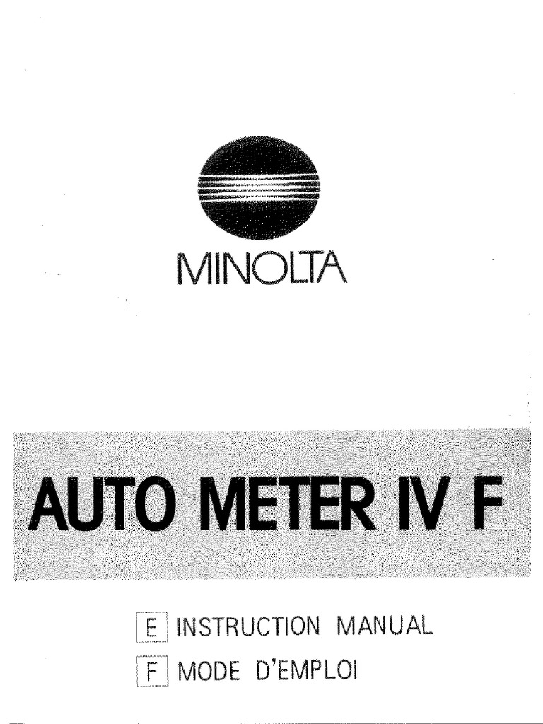 Fotometro Auto Meter IV F Minolta | PDF