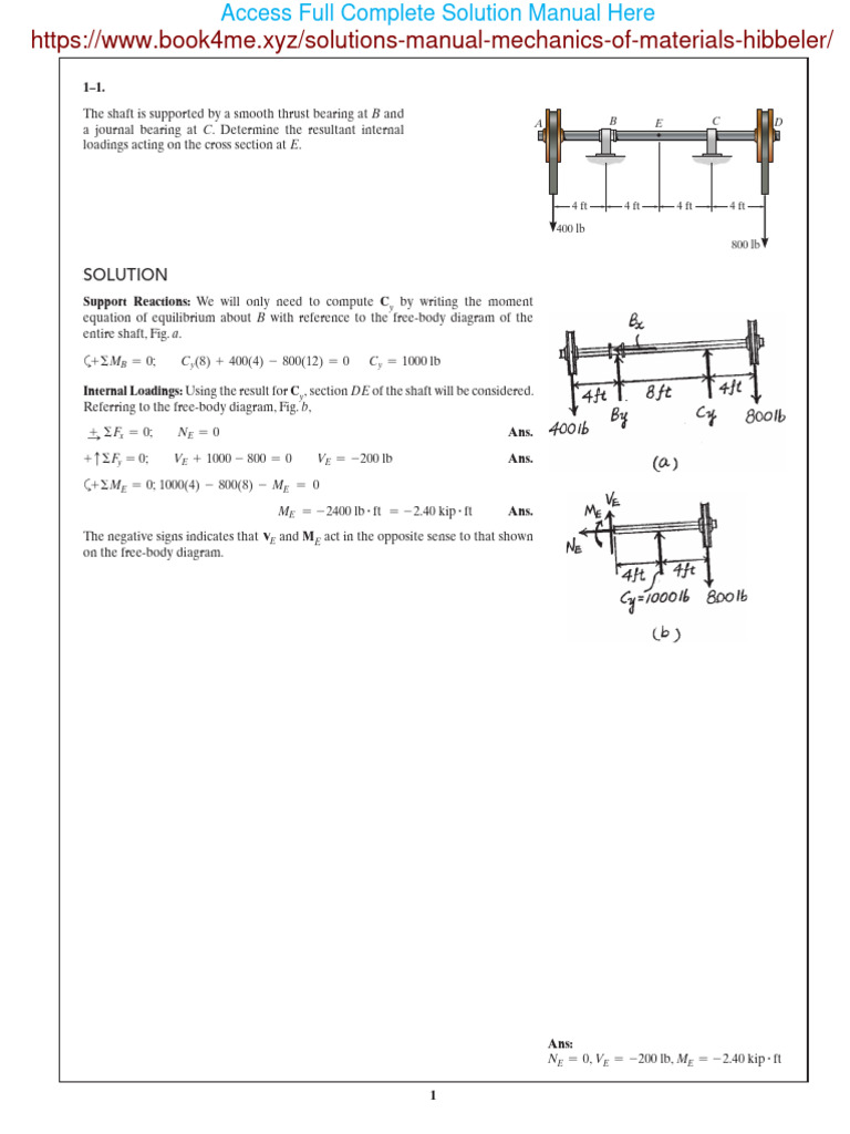 Solution Manual Mechanics of Materials 1 | PDF