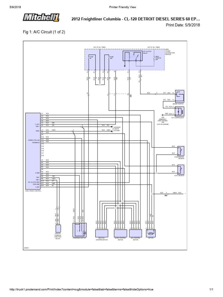 Freightliner Columbia A/C Wiring Diagram PDF