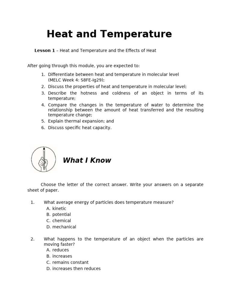 Heat and temperature pdf