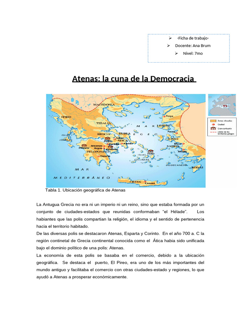 Ficha Sobre La Sociedad de Atenas y La Democracia | PDF | Democracia ...