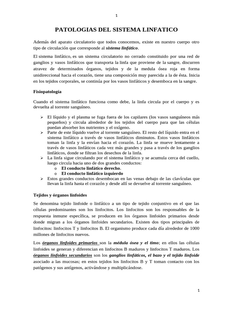 12 Patologias Del Sistema Linfatico Pdf