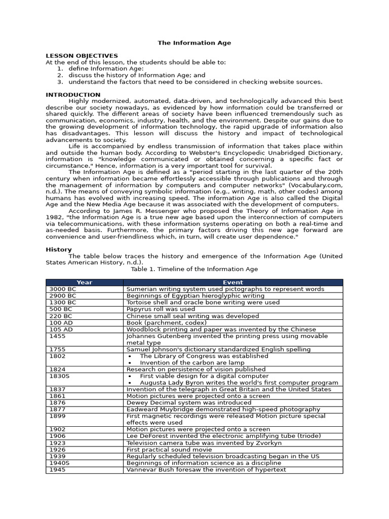 The Information Age | PDF