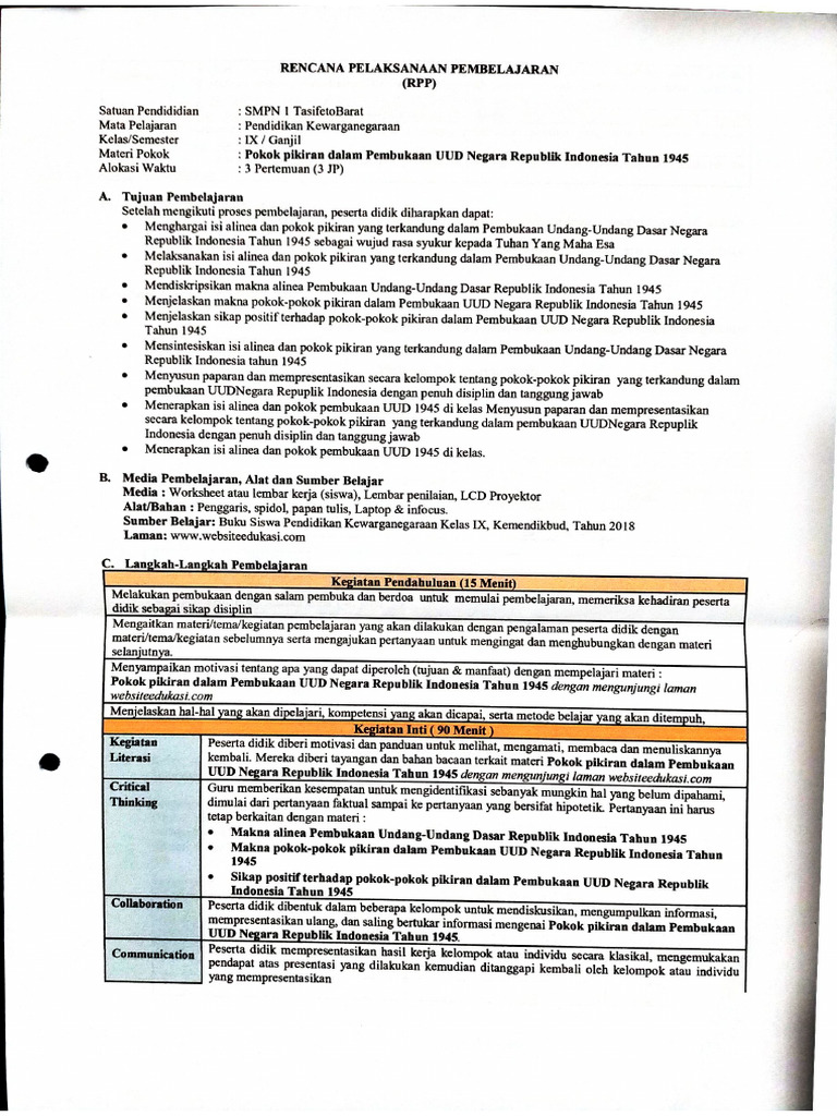 RPP Pak Alfons PMM | PDF