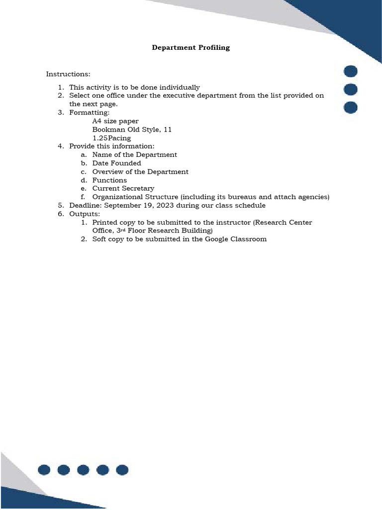 Executive Department Overview Guide | PDF | Government | Business