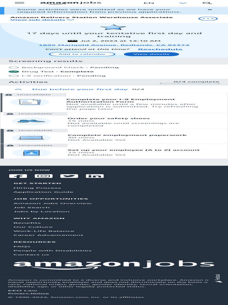 Amazon Job Onboarding Guide | PDF