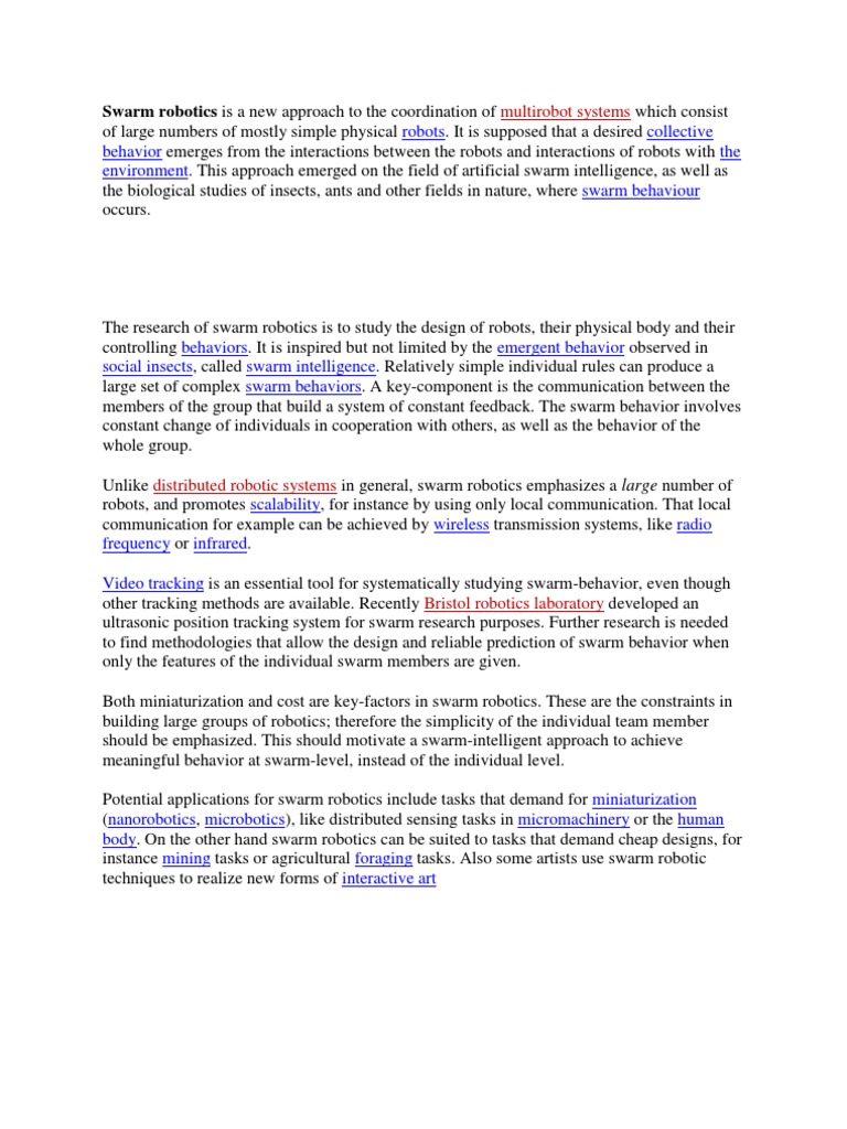 Swarm Robotics: Collective Behavior Insights | PDF | Science ...