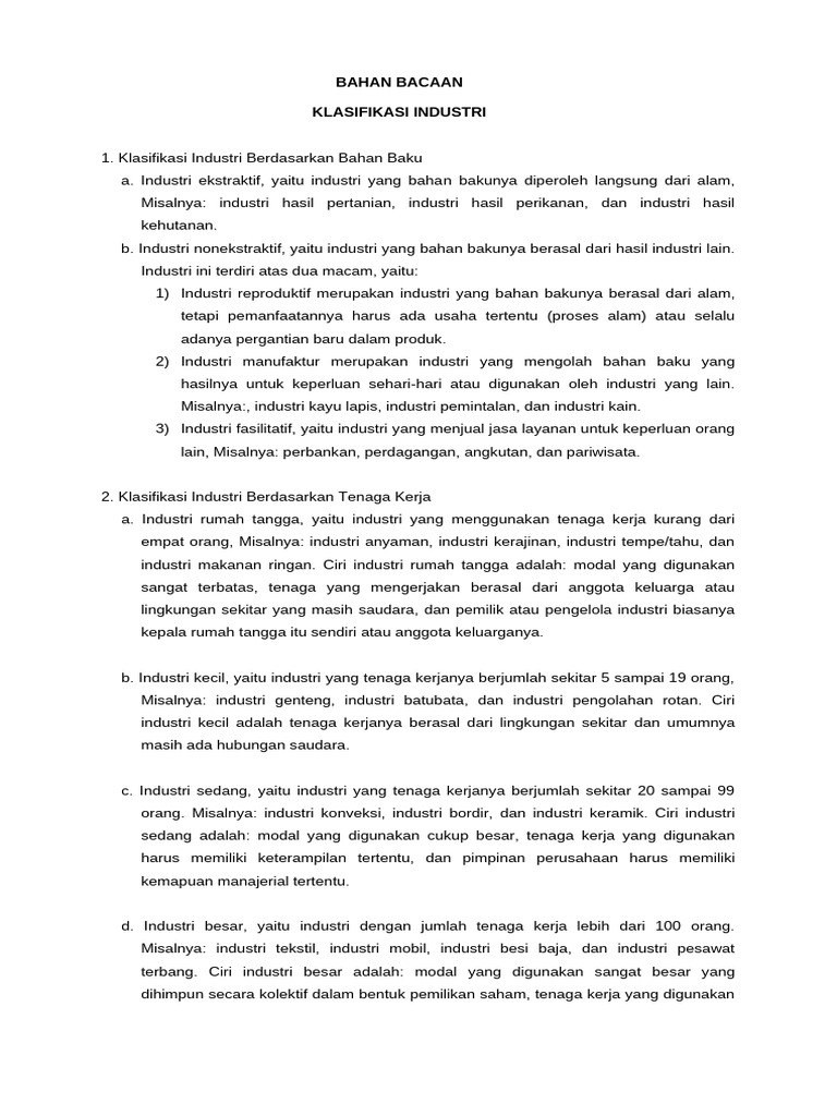 Klasifikasi Industri | PDF