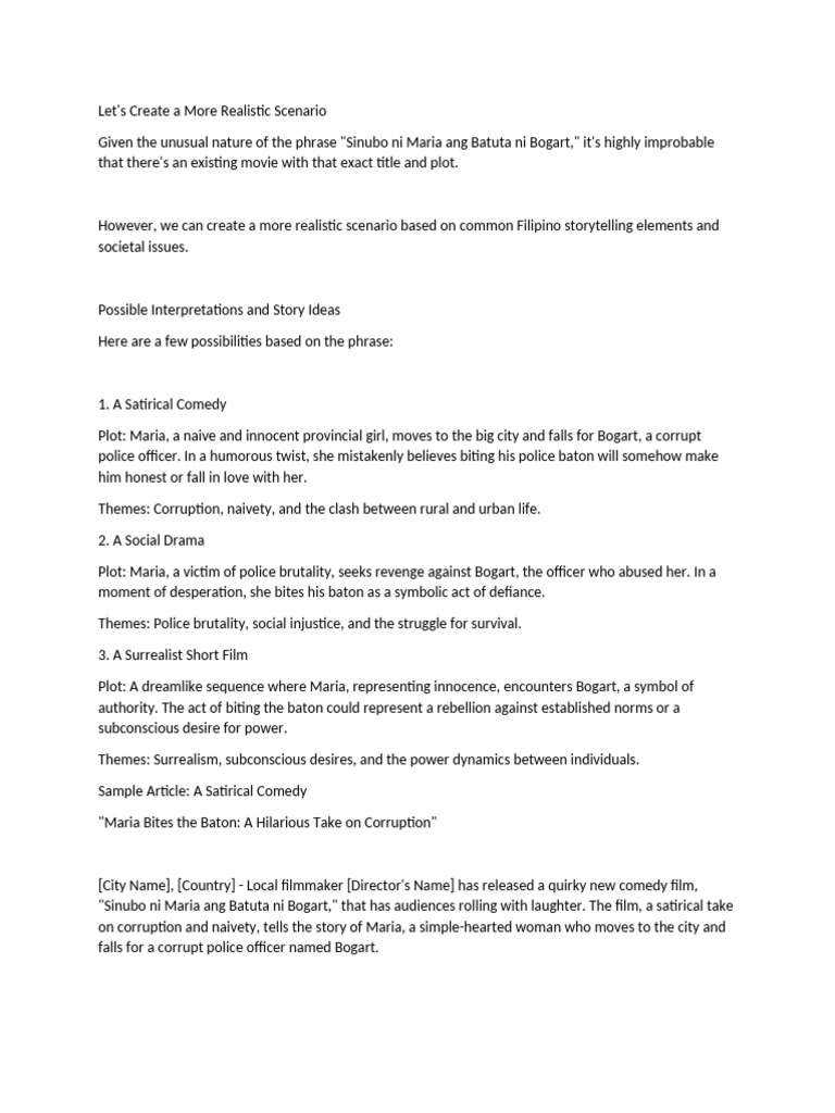 Creative Scenario Pdf