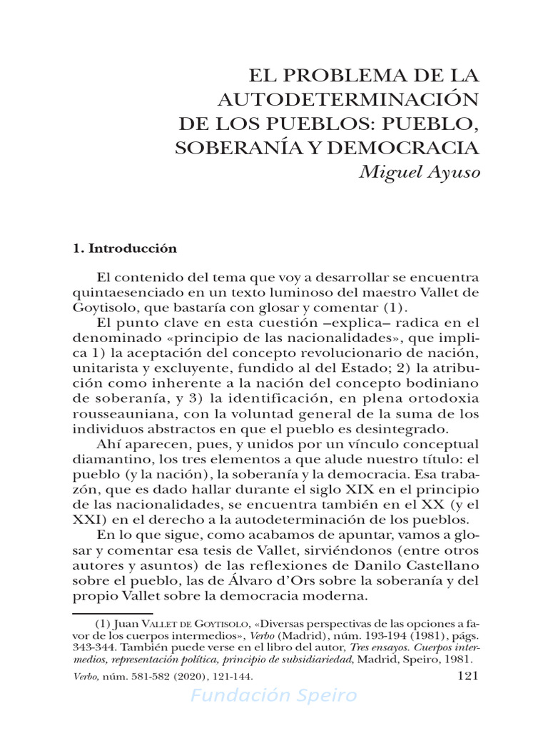 5330 El Problema de La Autodeterminacion de Los Pueblos Pueblo ...