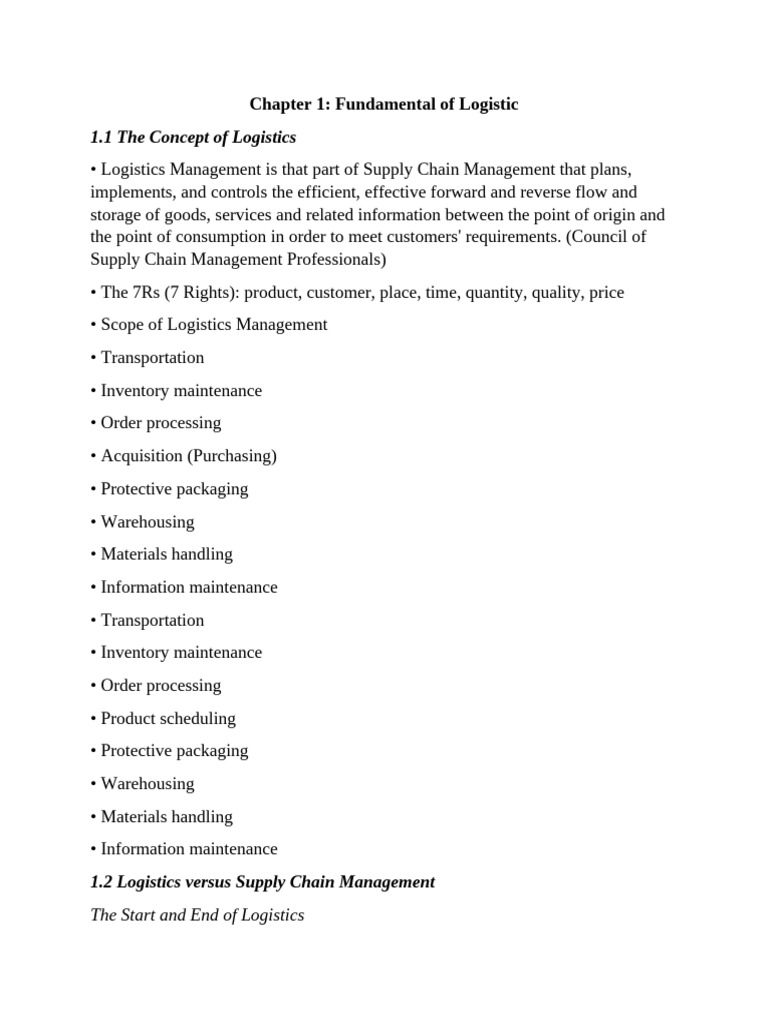 Logistics | PDF