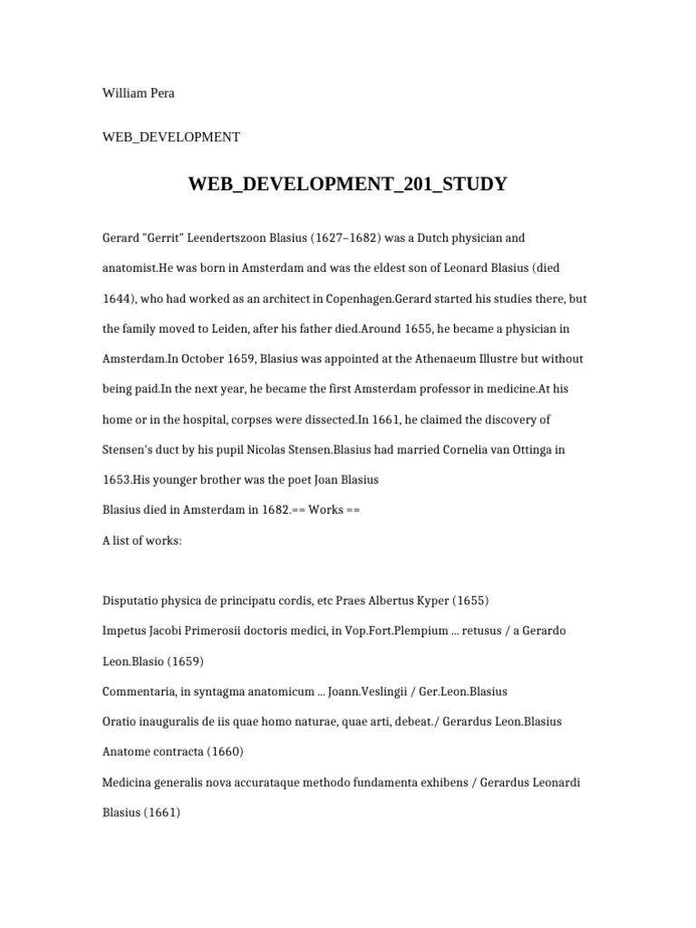 Web Development 201 Study | PDF