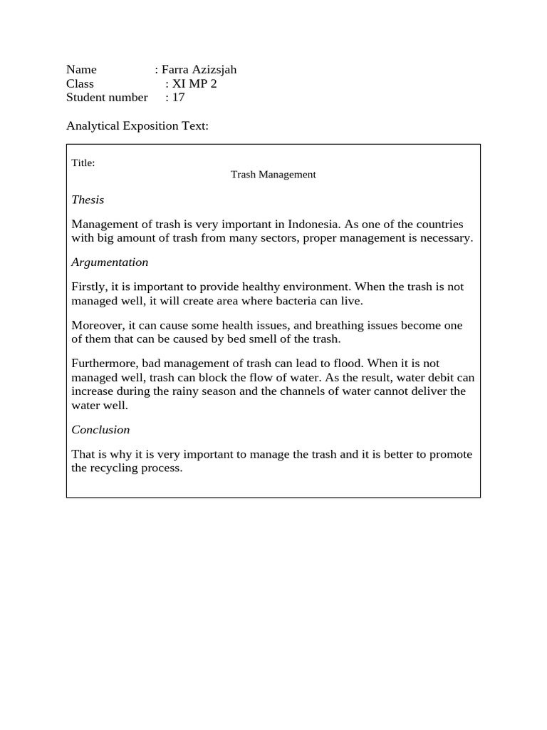 Analytical exposition text pdf