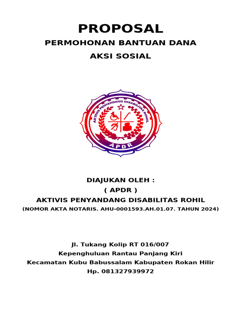 Permohonan Dana APDR untuk Aksi Sosial | PDF | Microcomputers | Social ...