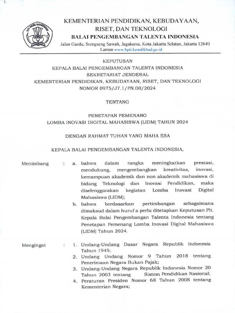 SK Pemenang LIDM 2024 Scan | PDF